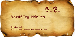 Vozáry Nóra névjegykártya
