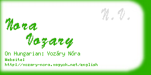 nora vozary business card