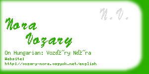 nora vozary business card